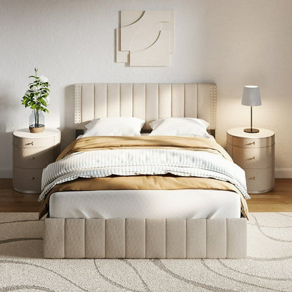 Full Bed Frame with Storage Drawers