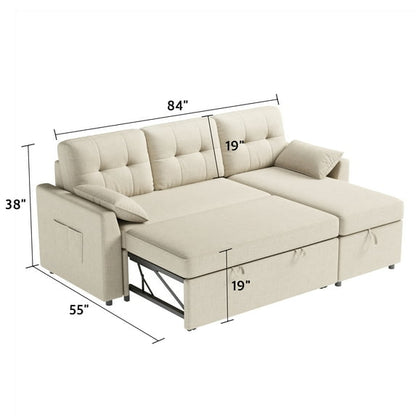 Reversible Sectional Sofa Bed with Storage