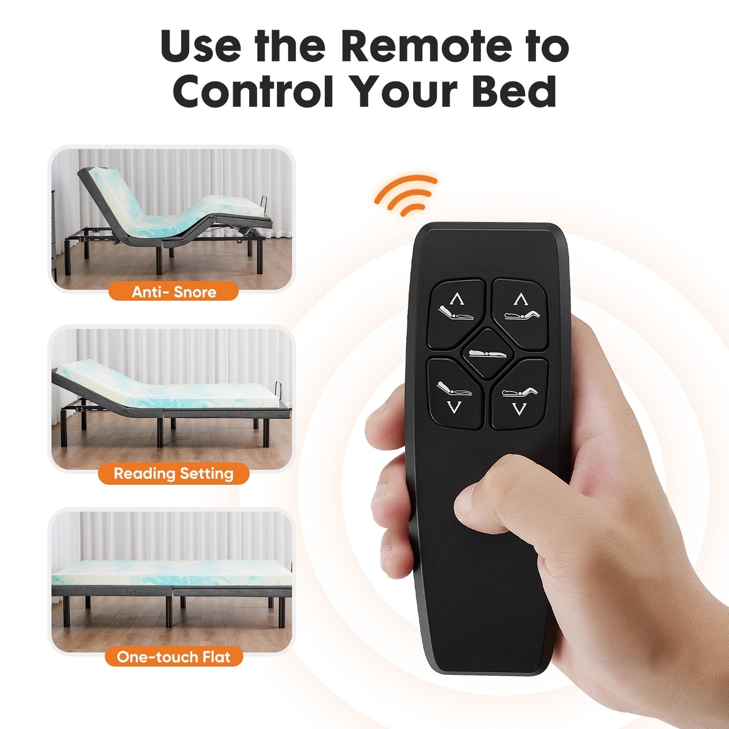 Adjustable Queen Bed Frame with Wireless Remote