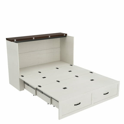 Queen Size Murphy Chest Bed with Storage Drawers & Power Outlets