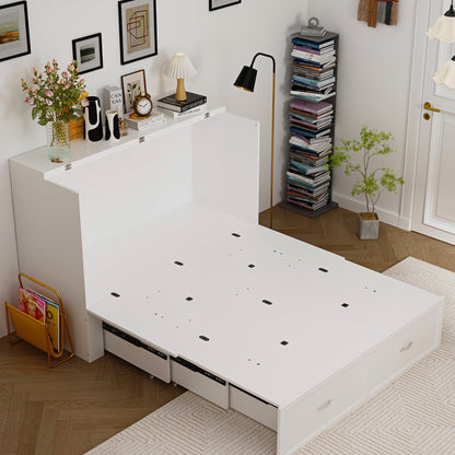 Full Size Murphy Chest Bed with USB Drawer