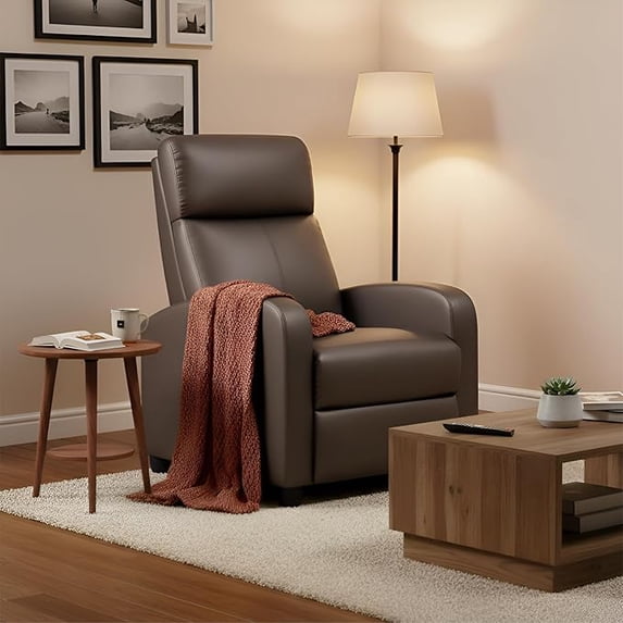 Modern PU Leather Recliner Chair with Footrest