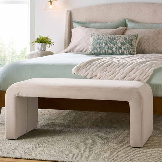 Velvet Waterfall Accent Bench