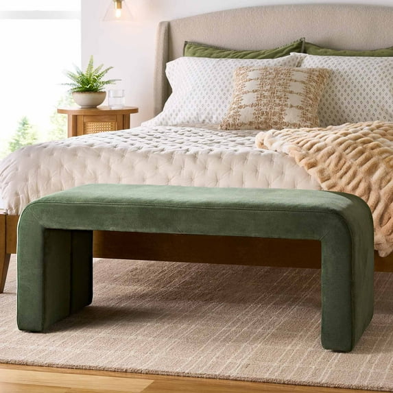 Velvet Waterfall Accent Bench