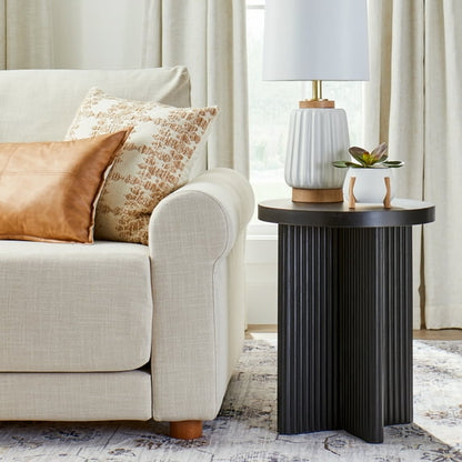 Fluted Pine End Table