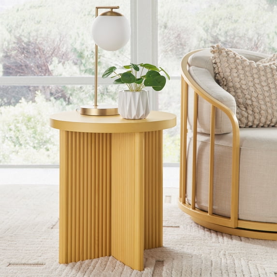 Fluted Pine End Table
