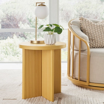 Fluted Pine End Table