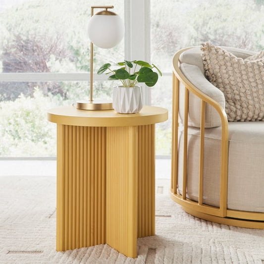 Fluted Pine End Table