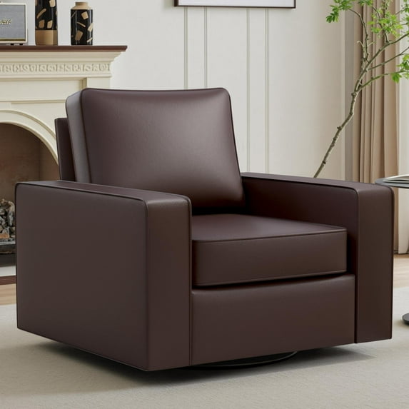 Green Swivel Accent Lounge Chair