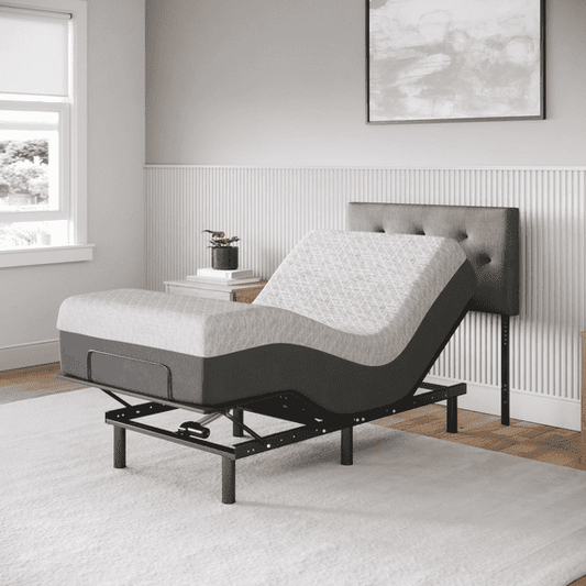 Split King Adjustable Bed Base with 8 Inch Firm Gel Memory Foam Mattress
