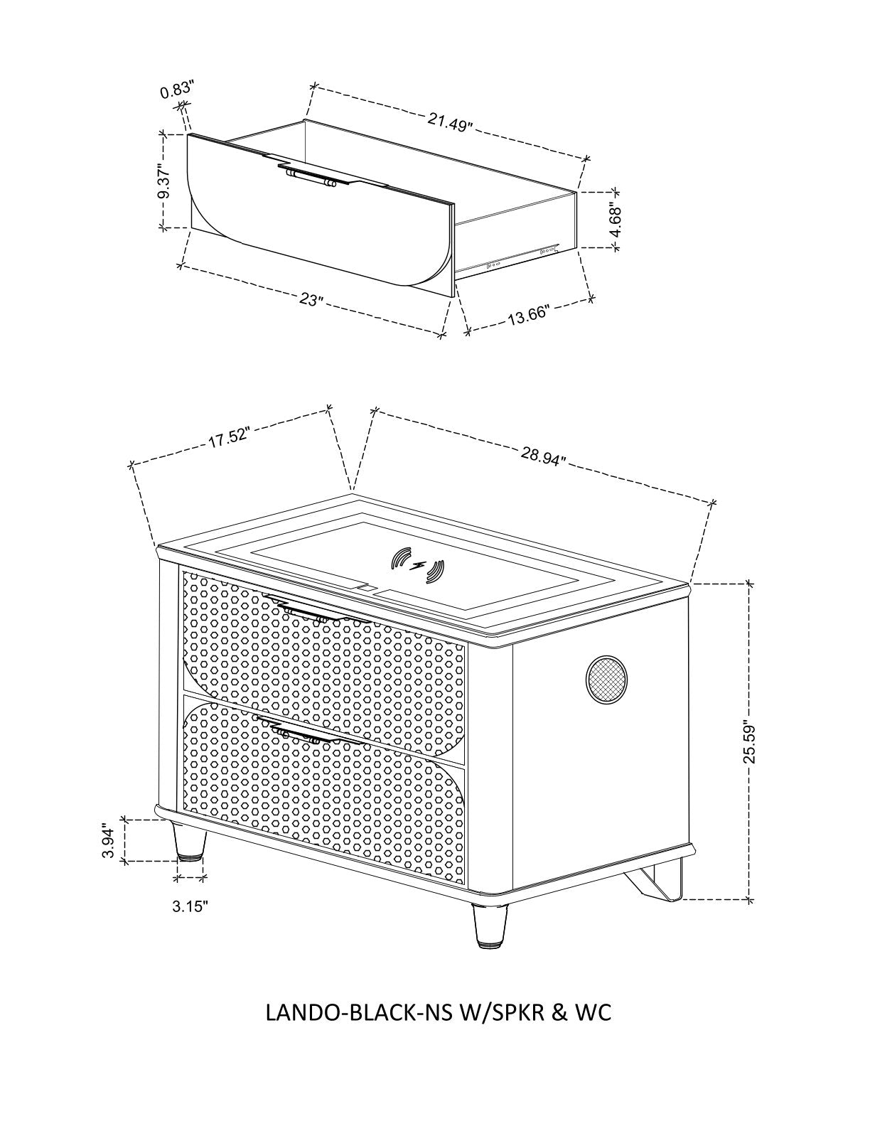 LD-LANDO-BLACK-NS WSPKR & WC