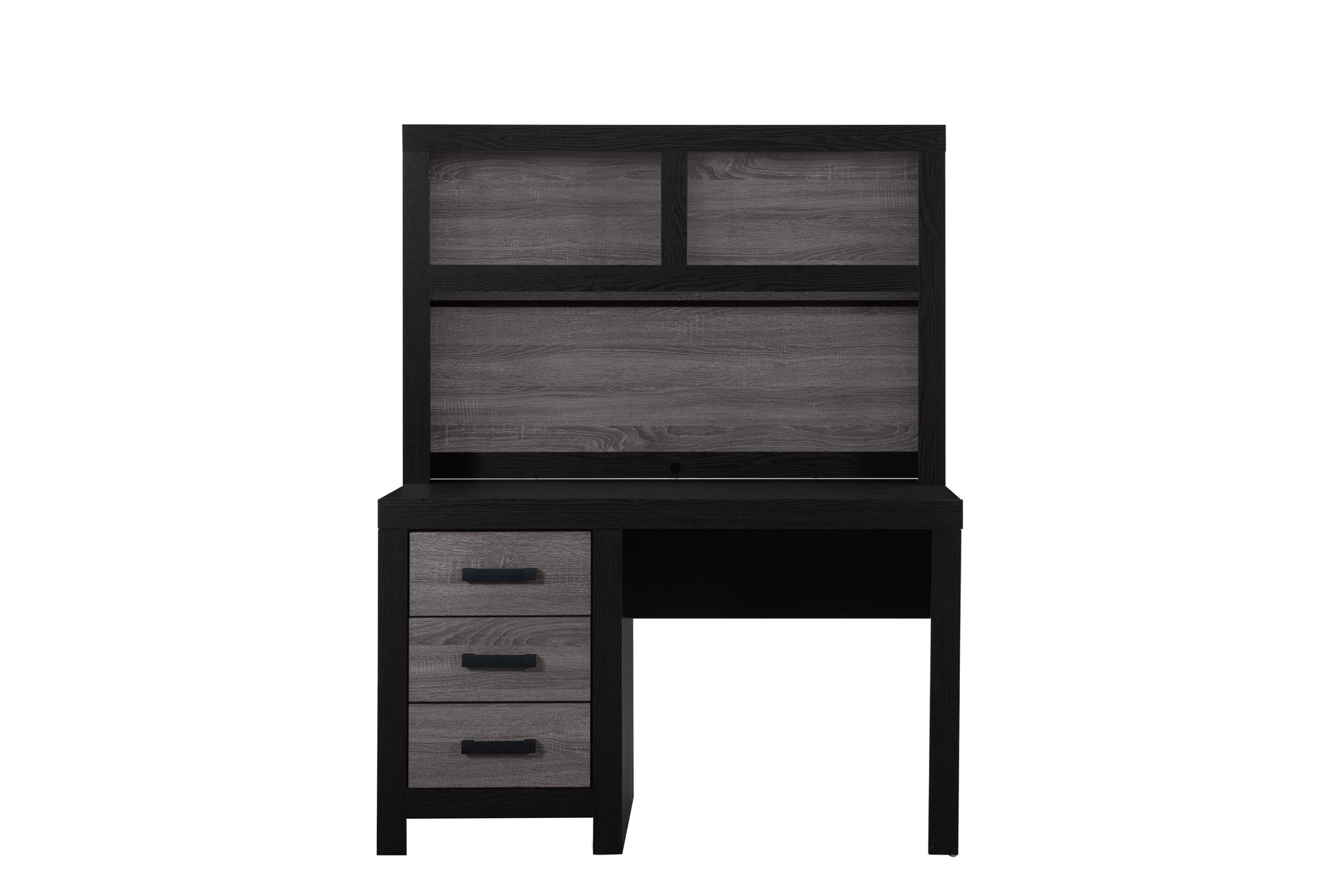 LISBON-GREYBLACK-DESK+HUTCH