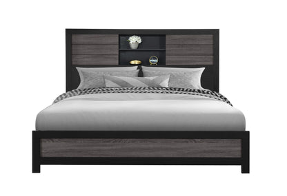 Lisbon Grey Black Bookcase KB Front