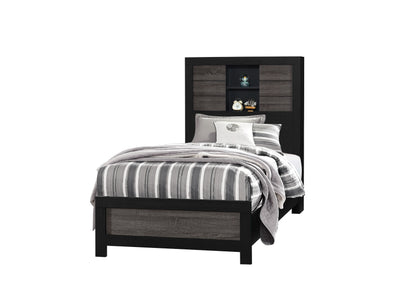 Lisbon Grey Black Bookcase TB Angle