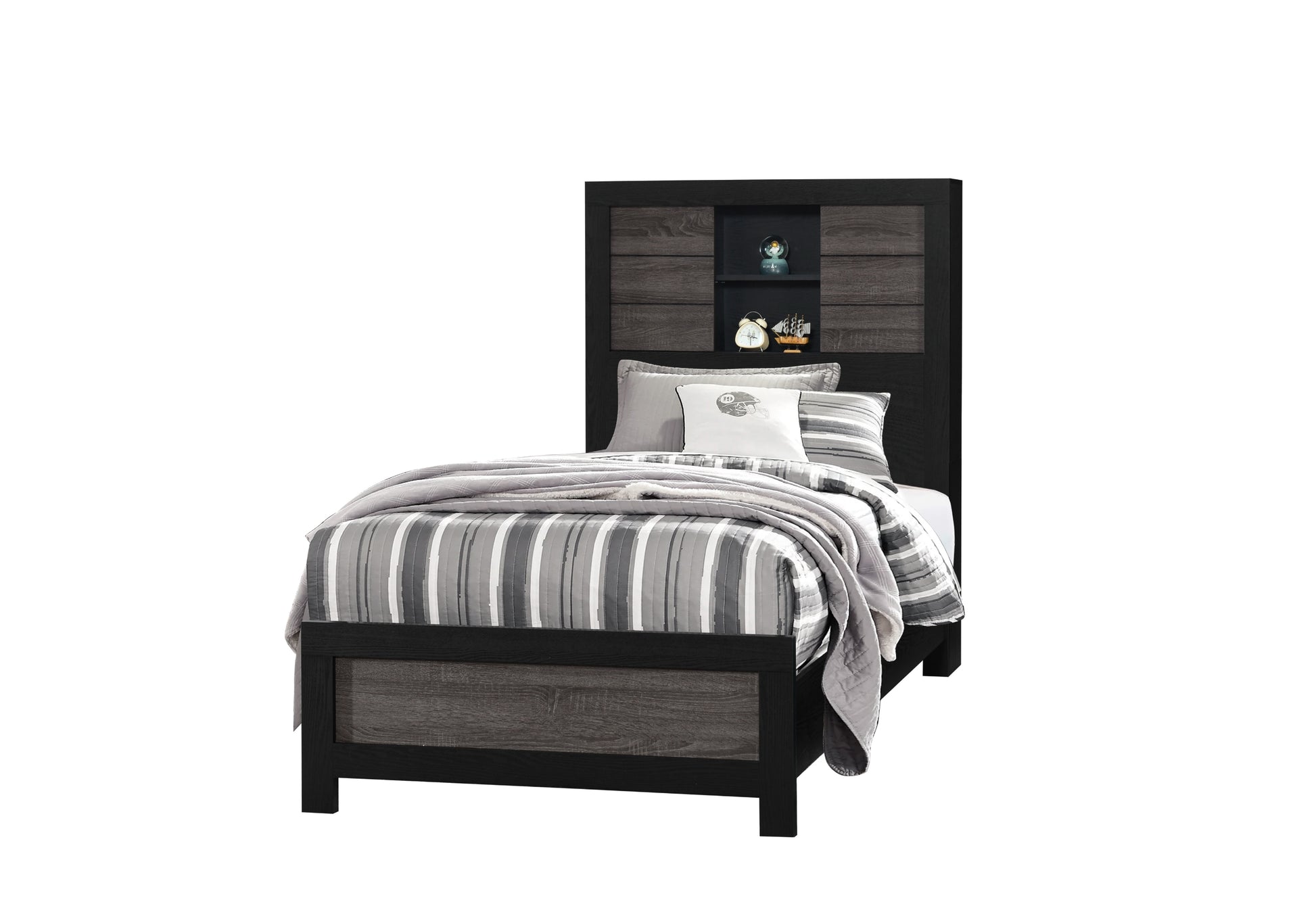 Lisbon Grey Black Bookcase TB Angle