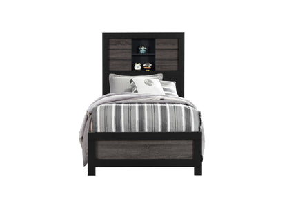 Lisbon Grey Black Bookcase TB Front