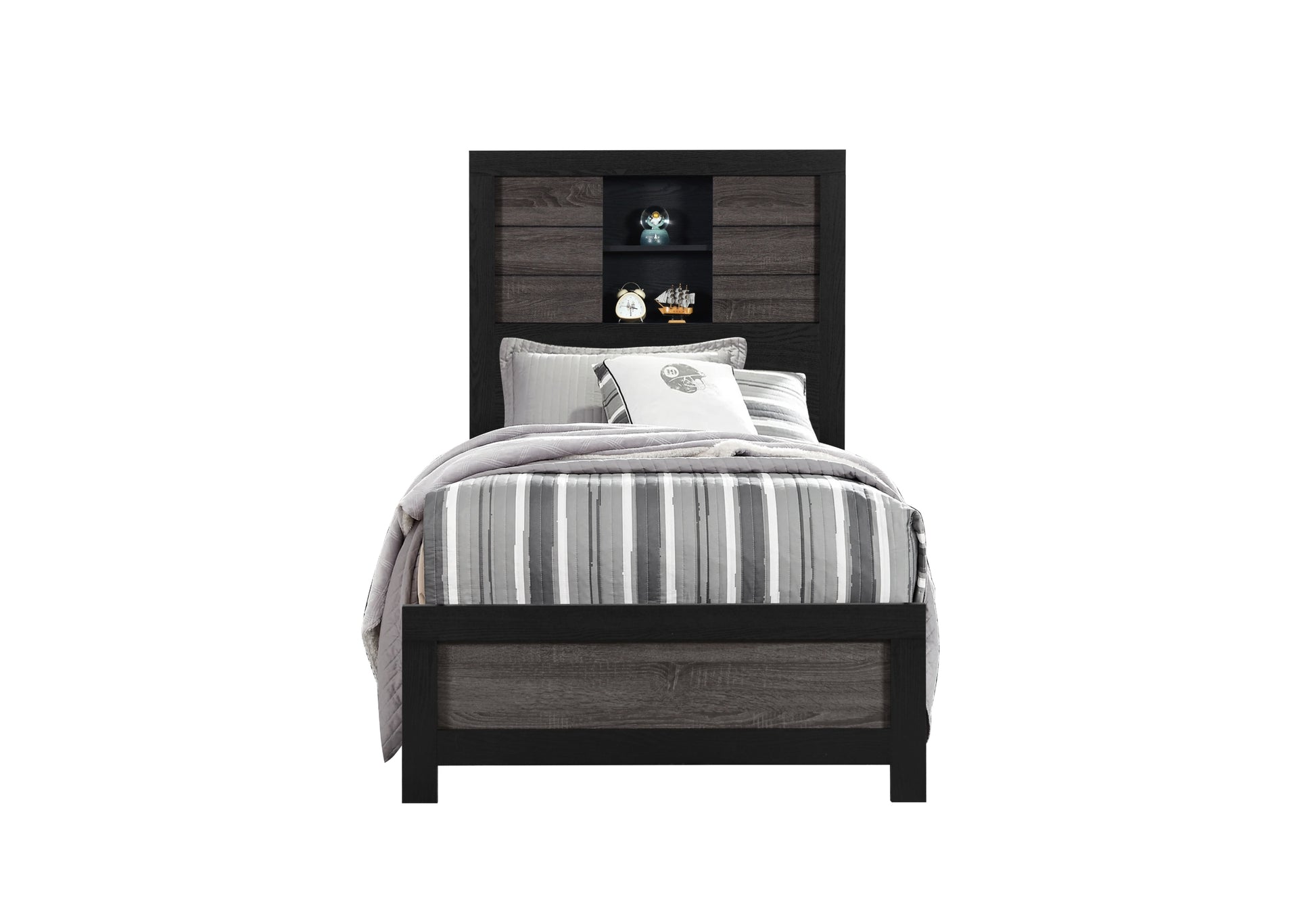 Lisbon Grey Black Bookcase TB Front