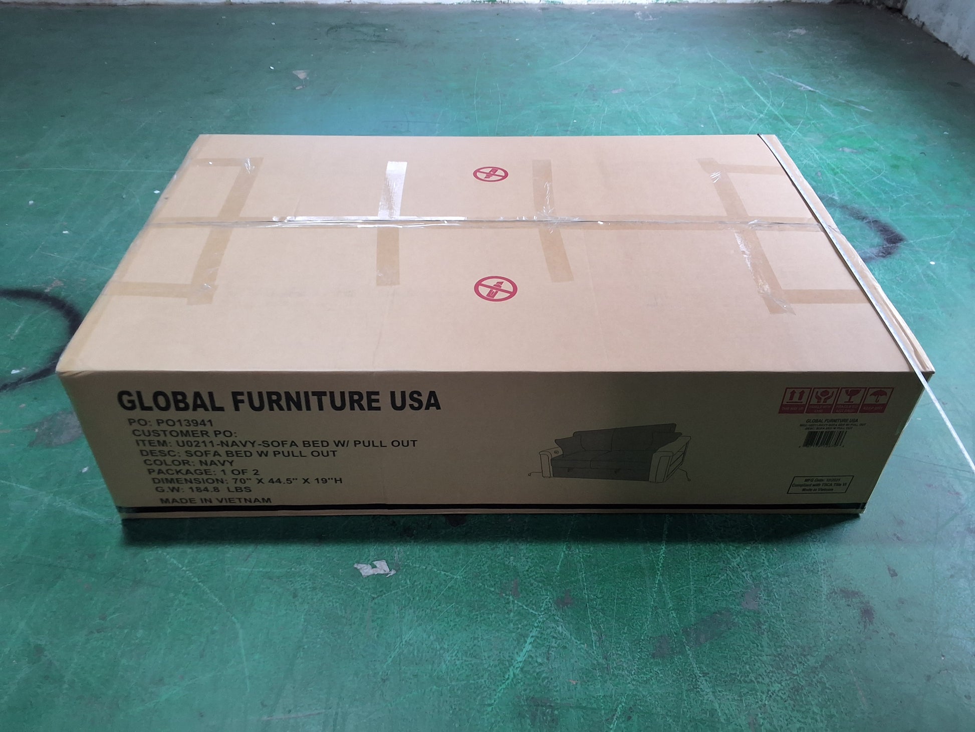 U0211-NAVY-SOFA BED W PULL OUT (2)