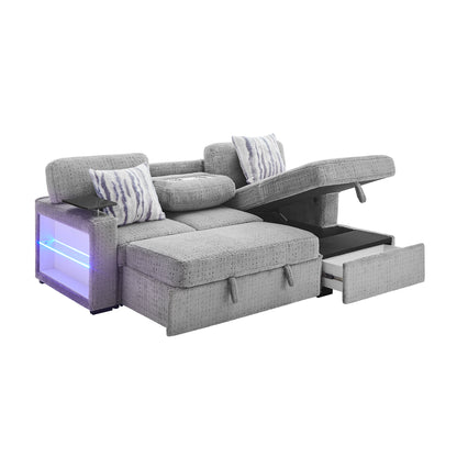 U0214-GREY-SOFA BED-4