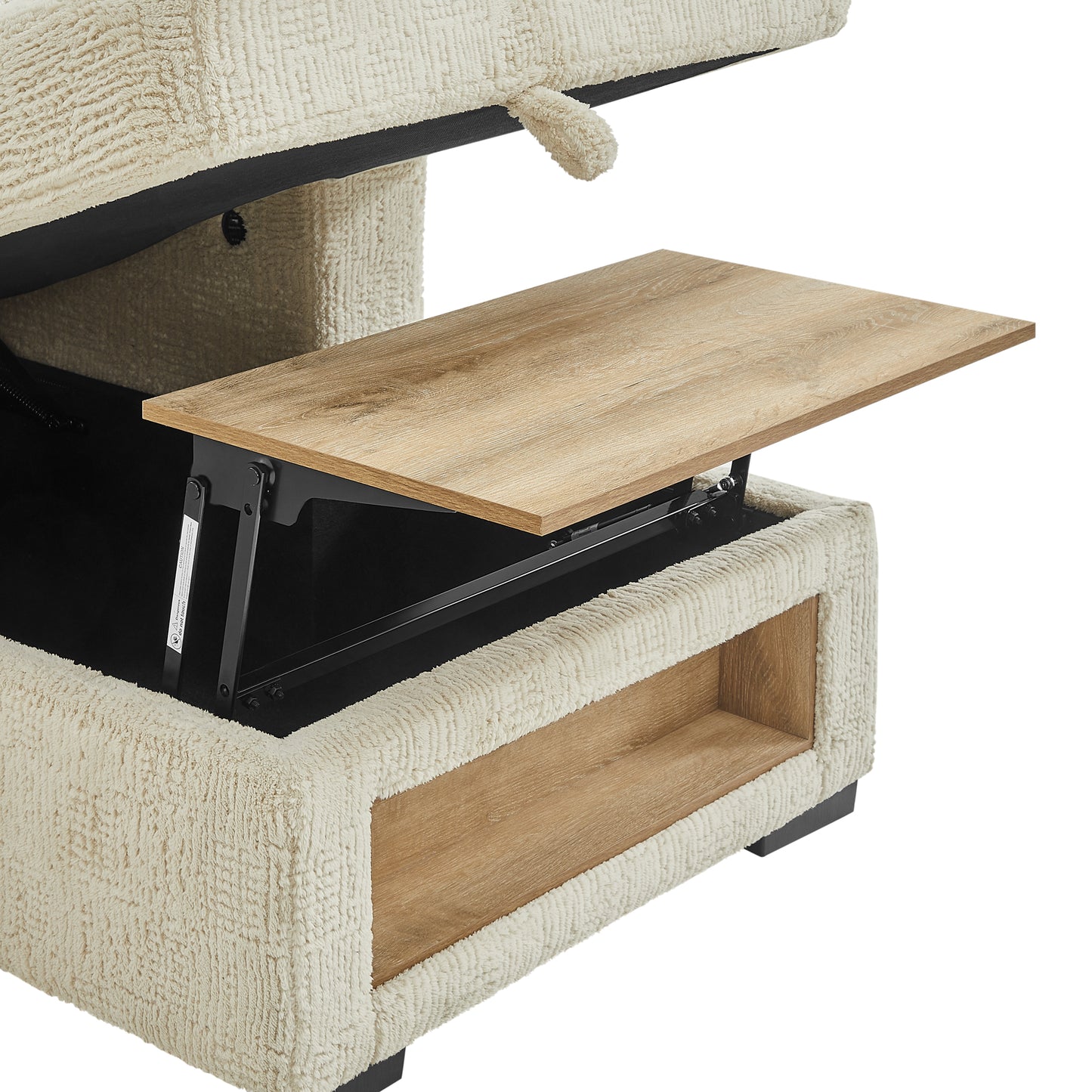 U0222-IVORY-SOFA BED-DETAIL LIFT TABLE