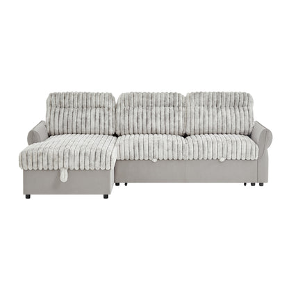 U0301-LT GREY NICKEL-SOFA BED 1