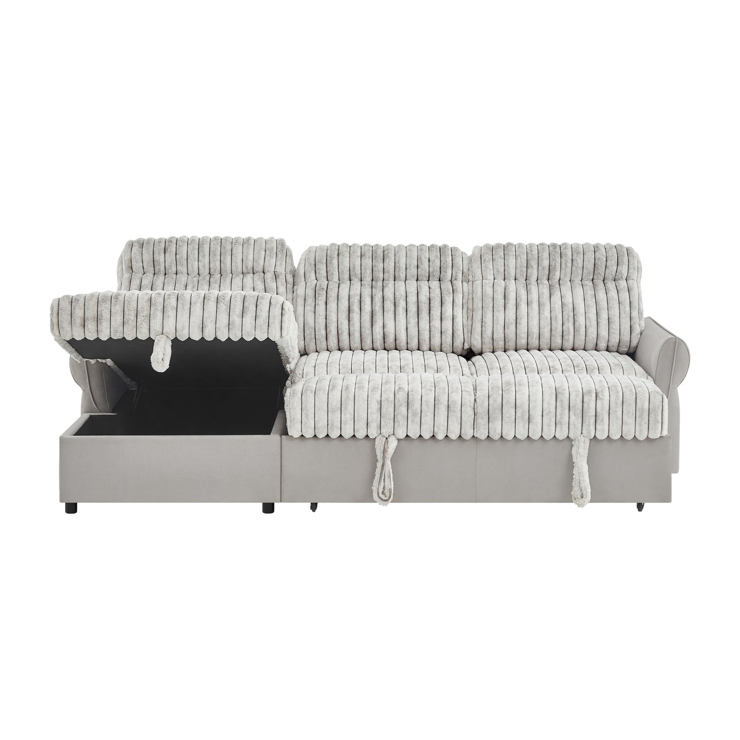 U0301-LT GREY NICKEL-SOFA BED 2