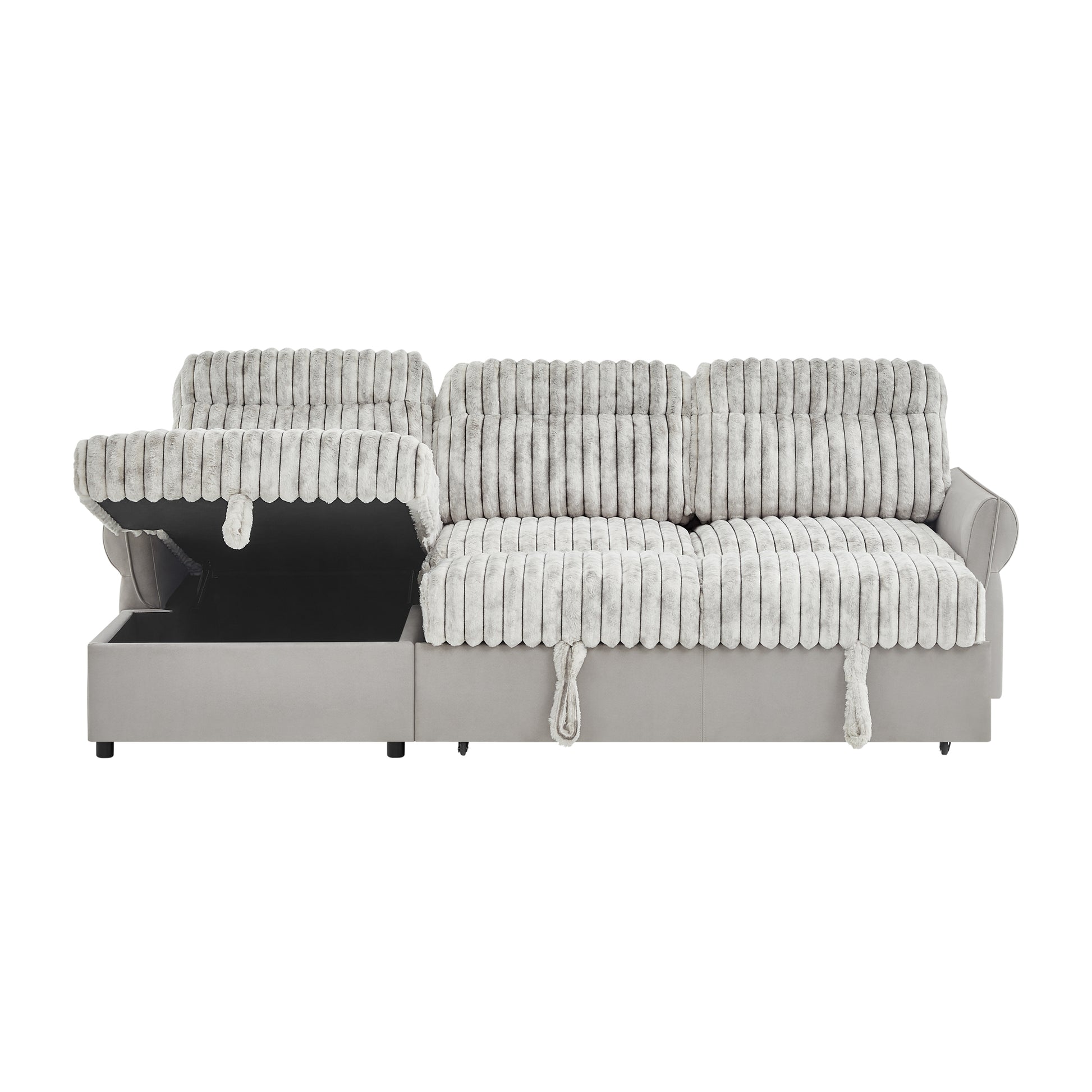 U0301-LT GREY NICKEL-SOFA BED 2