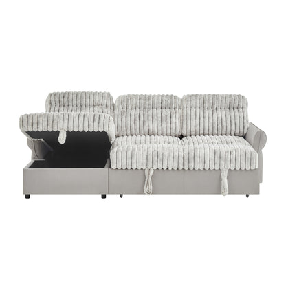 U0301-LT GREY NICKEL-SOFA BED 2