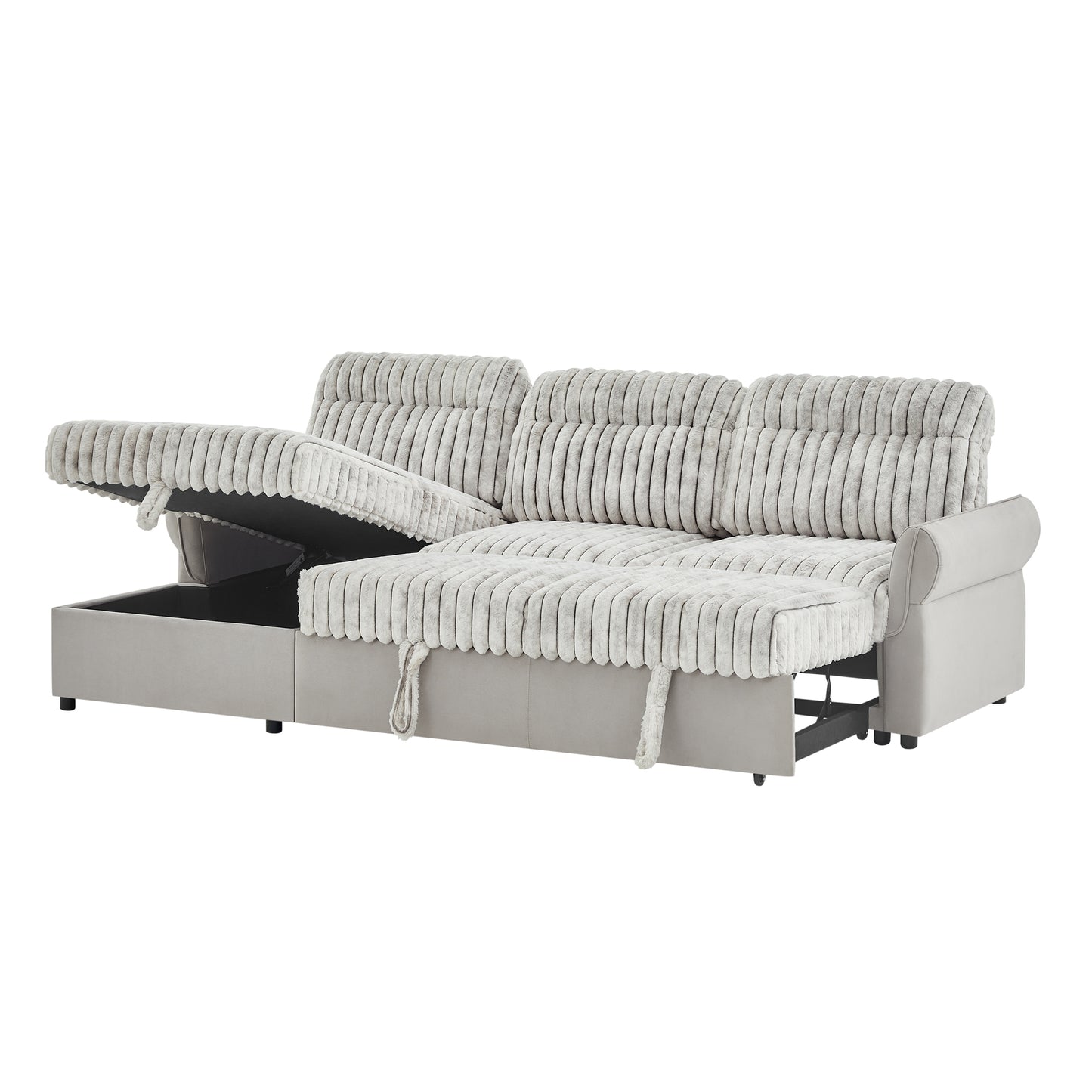 U0301-LT GREY NICKEL-SOFA BED 4