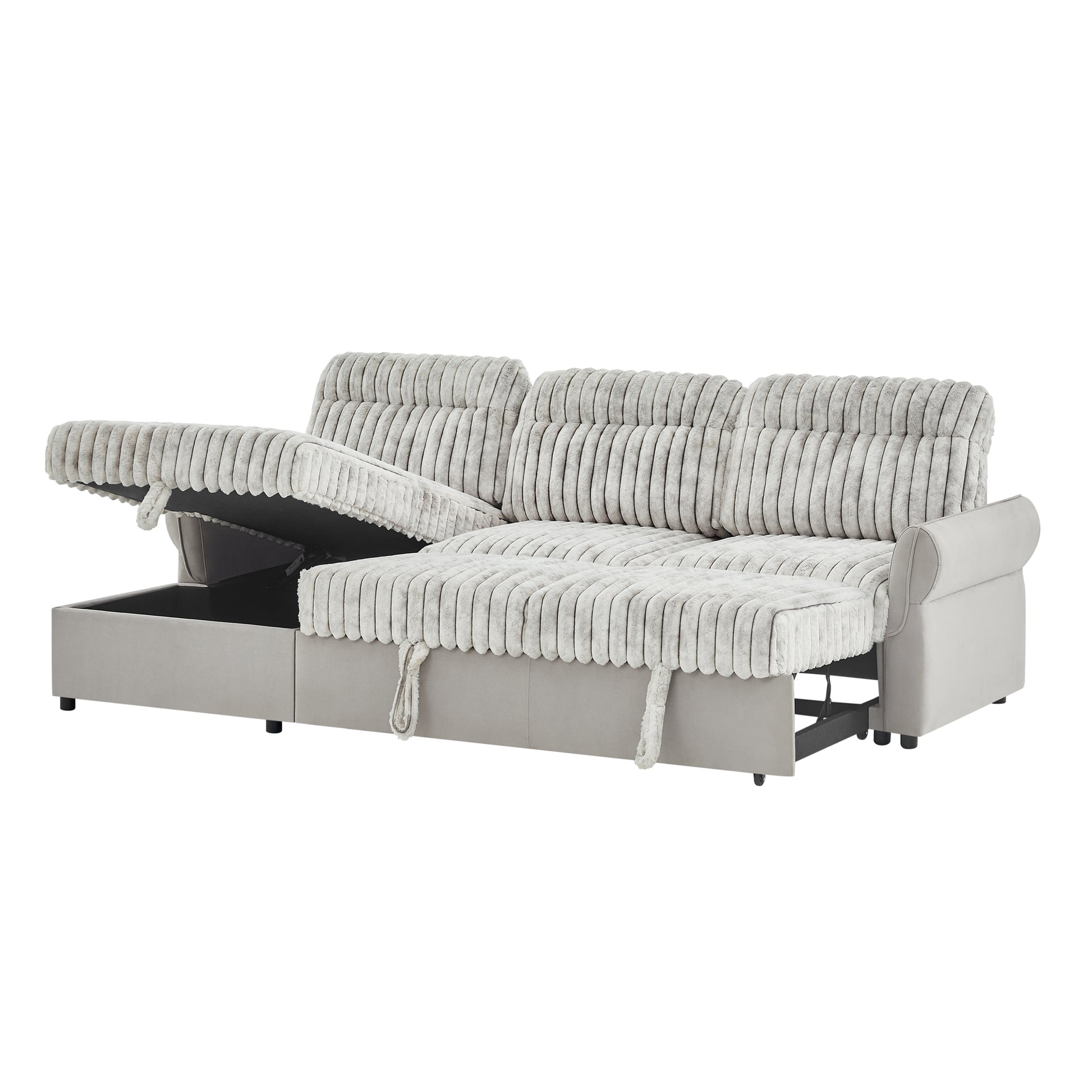 U0301-LT GREY NICKEL-SOFA BED 4