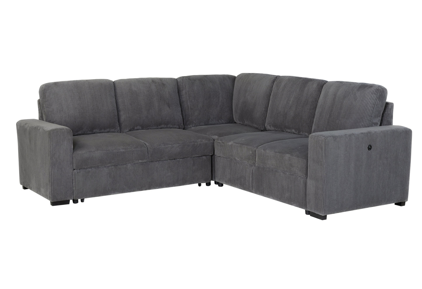 U2660-GREY-SECTIONAL WO CHAISE AND WO PULLOUT WB
