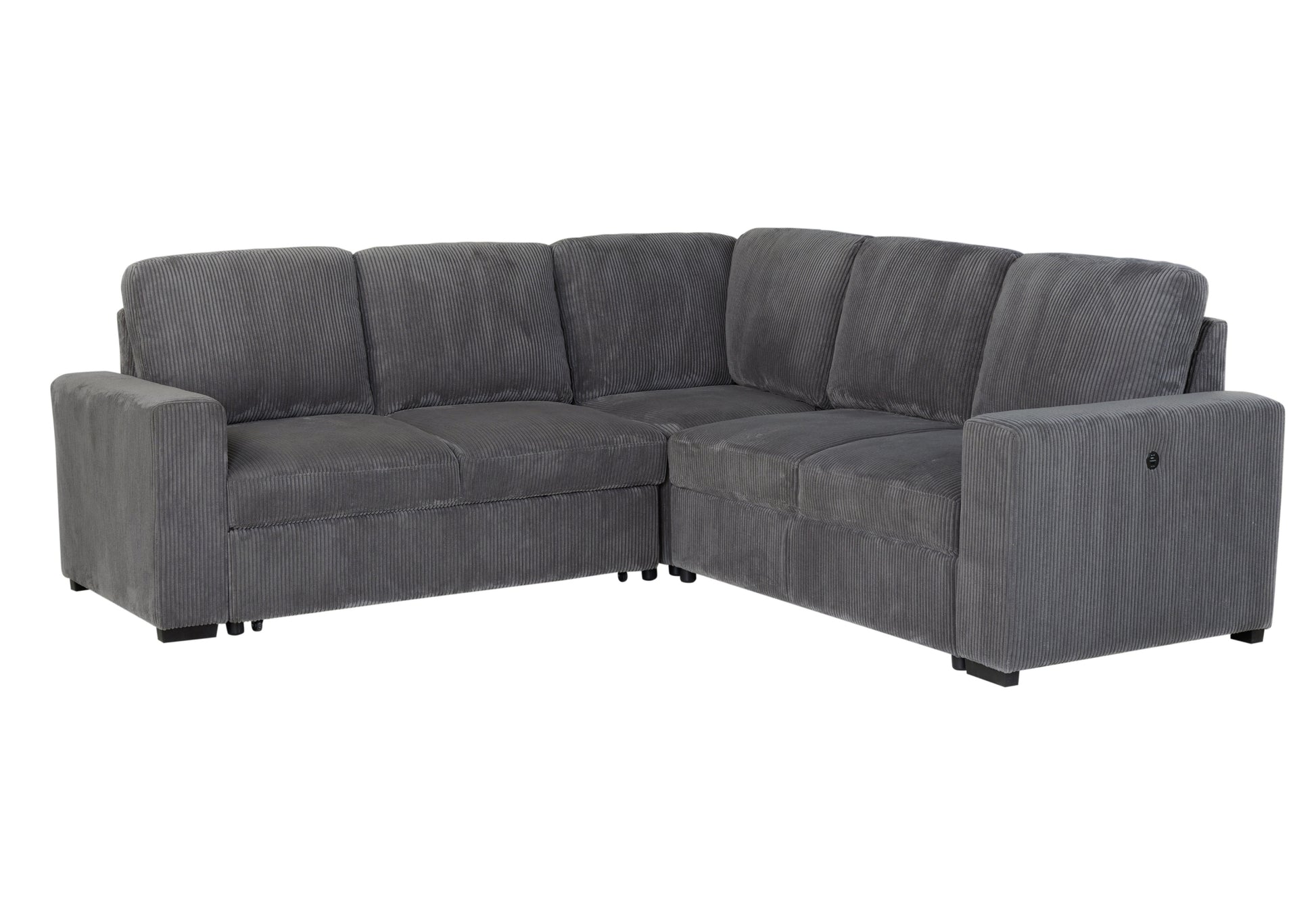 U2660-GREY-SECTIONAL WO CHAISE AND WO PULLOUT WB