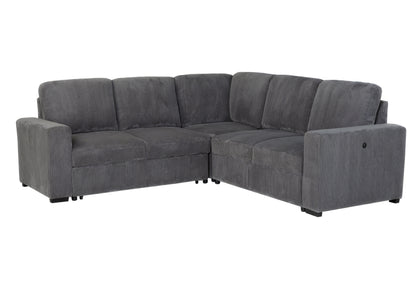 U2660-GREY-SECTIONAL WO CHAISE AND WO PULLOUT WB