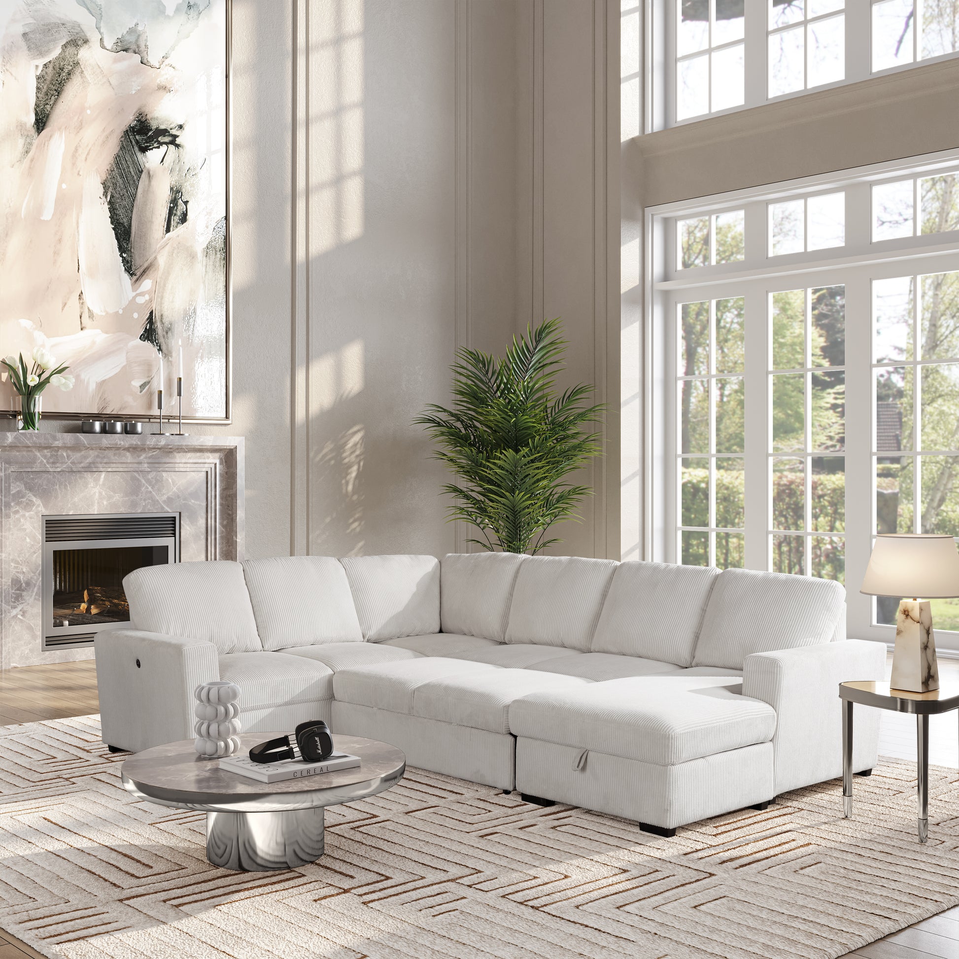 U2660 - Cream - no chaise RSC - open
