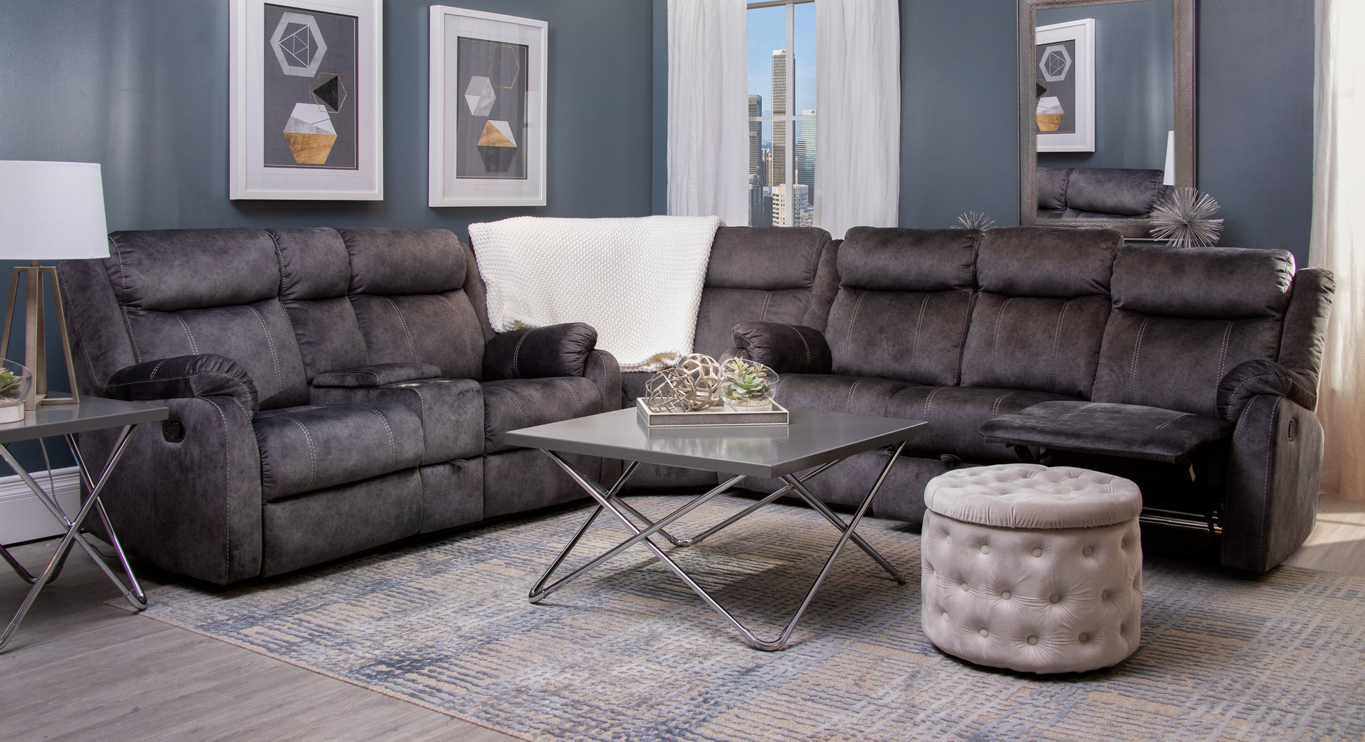 U7303-DOMINO GRANITE-SECTIONAL RSC