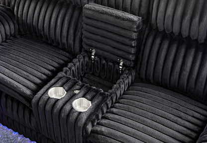 U8686-BLACK-PCRLS W PHR HIDDEN STORAGE LED SPEAKER & VIBRATION-DETAIL