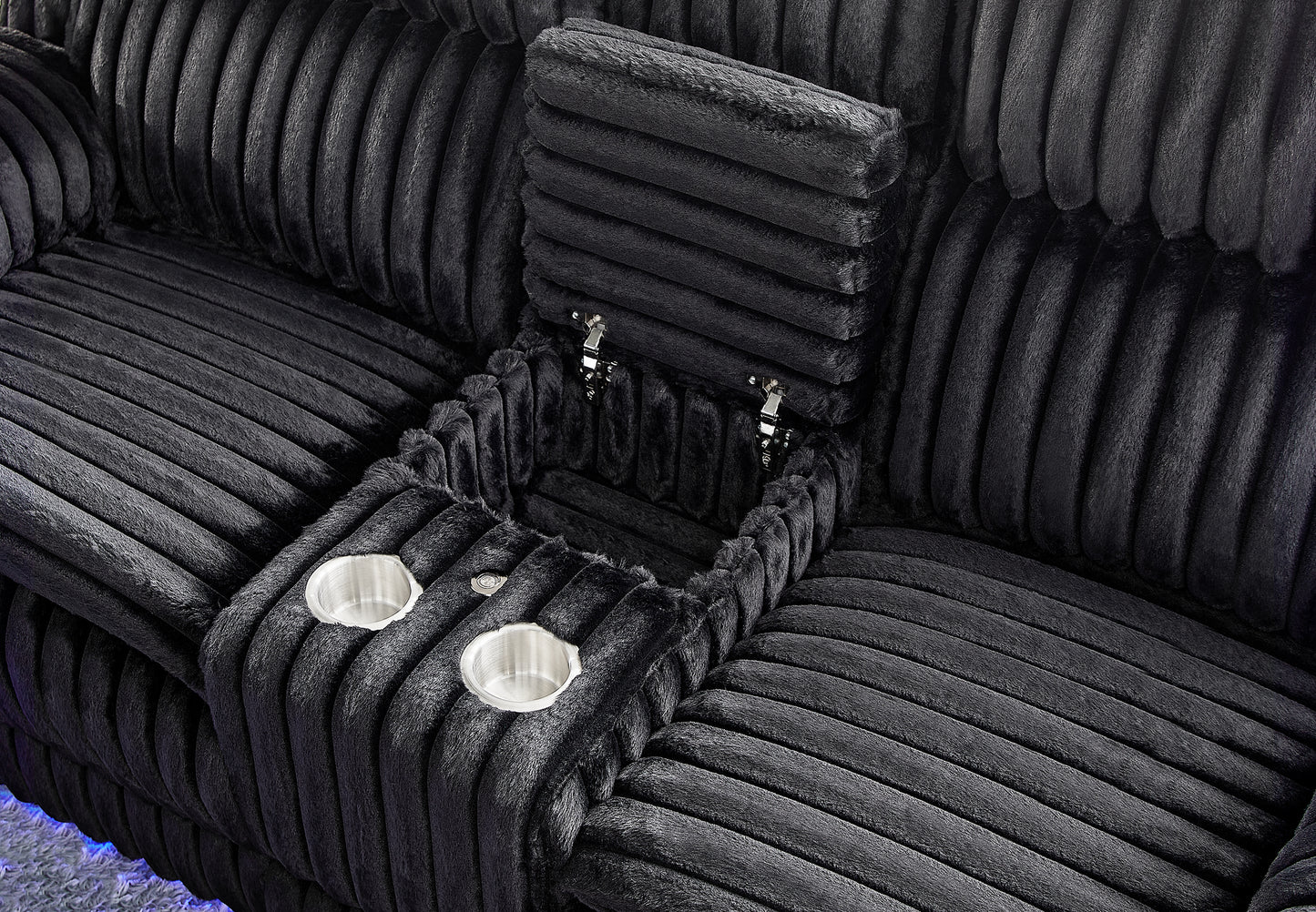 U8686-BLACK-PCRLS W PHR HIDDEN STORAGE LED SPEAKER & VIBRATION-DETAIL