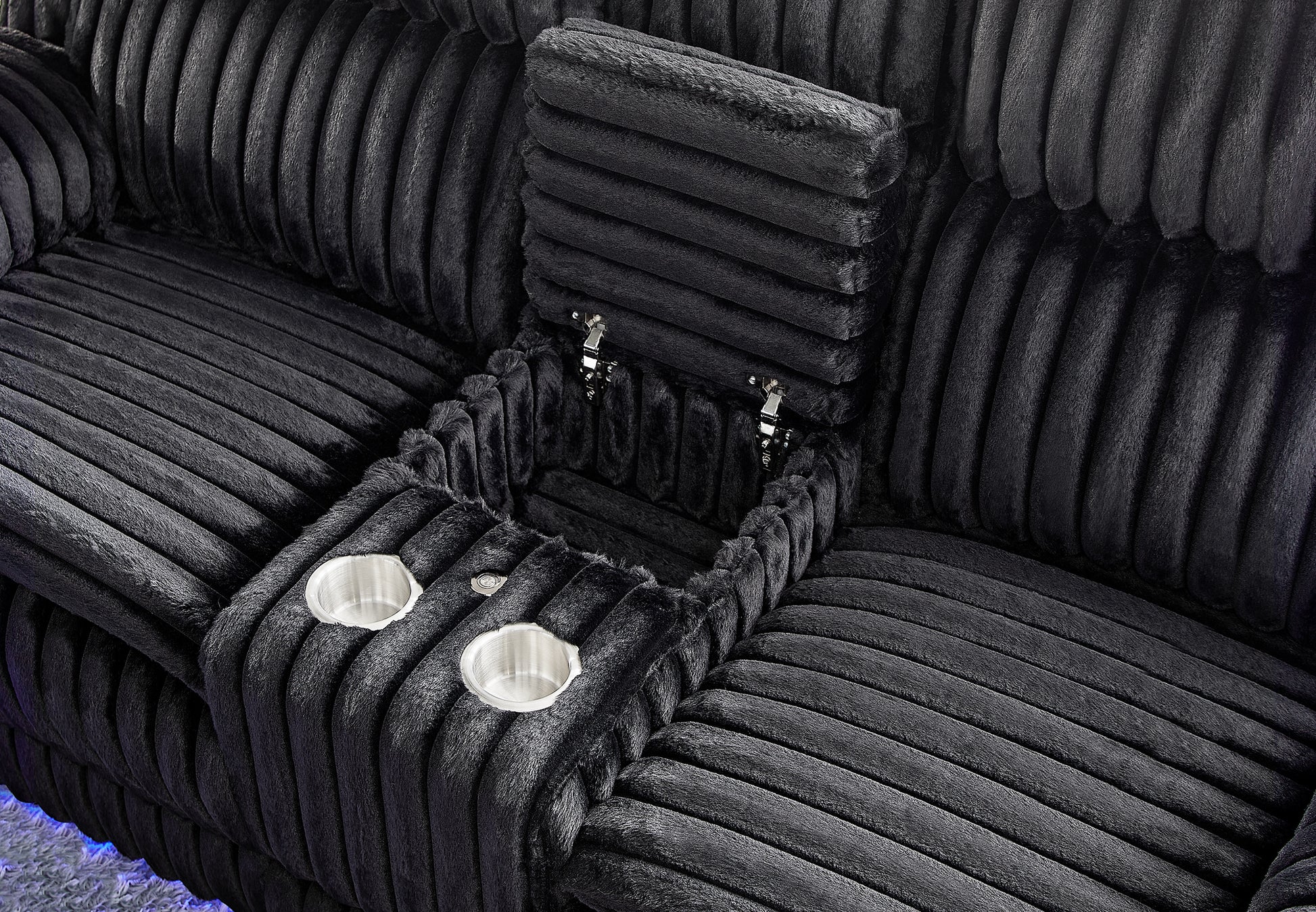 U8686-BLACK-PCRLS W PHR HIDDEN STORAGE LED SPEAKER & VIBRATION-DETAIL