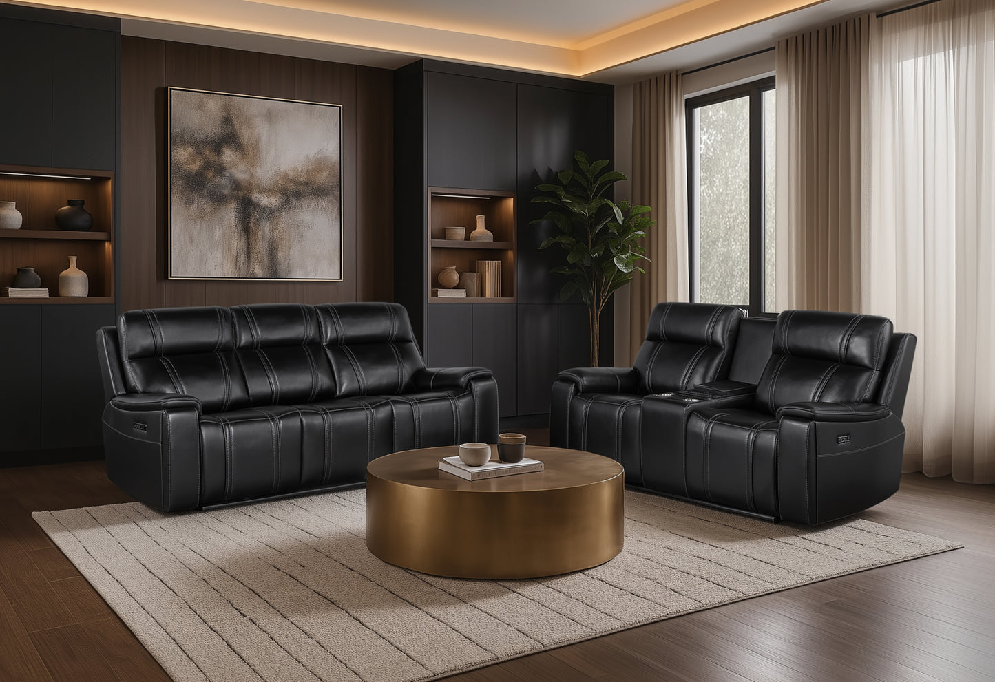 U8880-BLACK LEATHER-2PC RSC 1