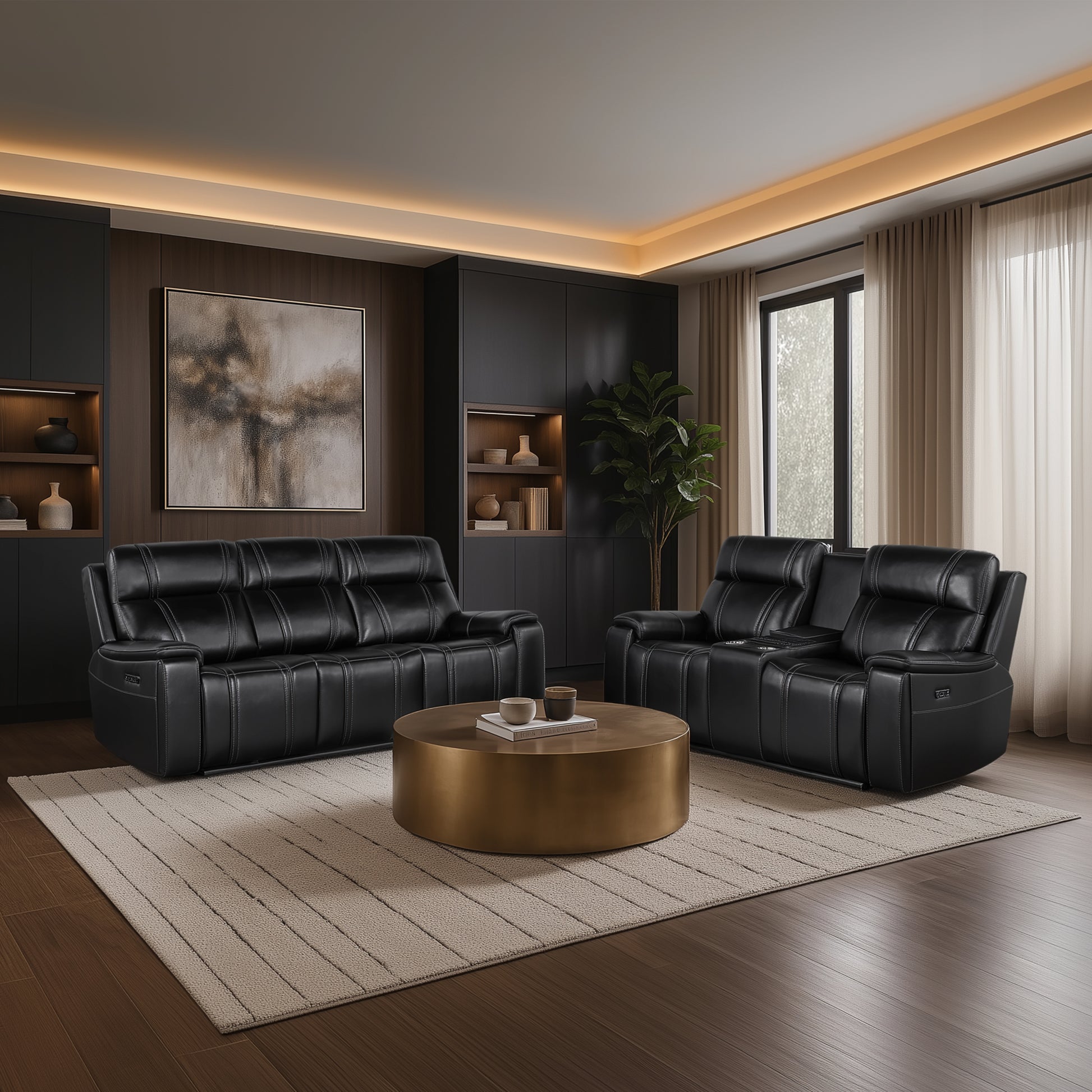 U8880-BLACK LEATHER-2PC RSC 2