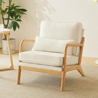 Modern Linen Upholstered Accent Arm Chair