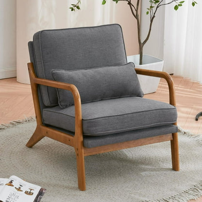 Modern Linen Upholstered Accent Arm Chair