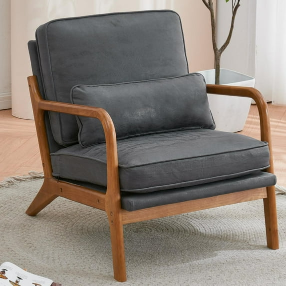 Modern Linen Upholstered Accent Arm Chair