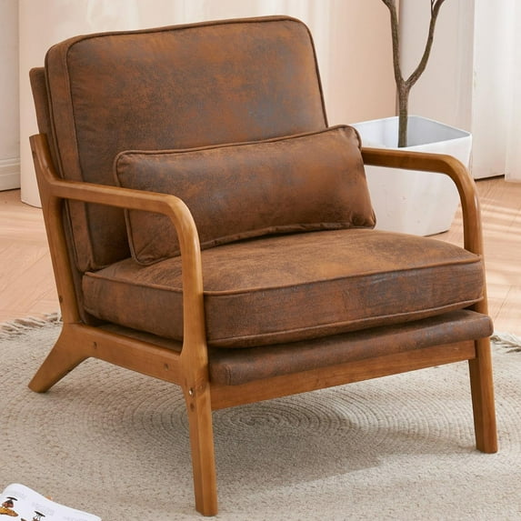 Modern Linen Upholstered Accent Arm Chair