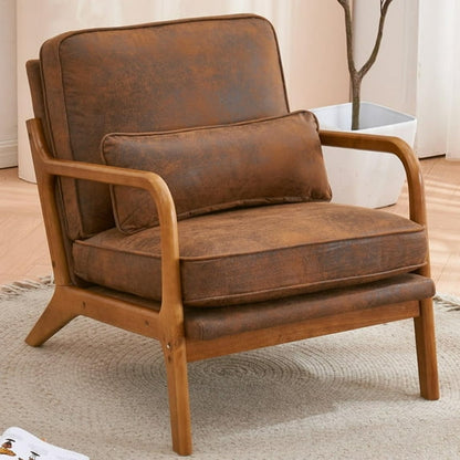 Modern Linen Upholstered Accent Arm Chair