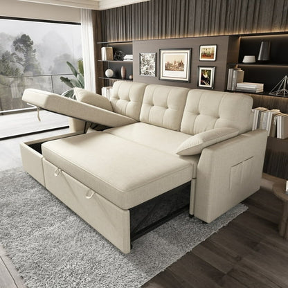 Reversible Sectional Sofa Bed with Storage