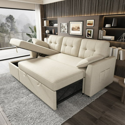 Reversible Sectional Sofa Bed with Storage