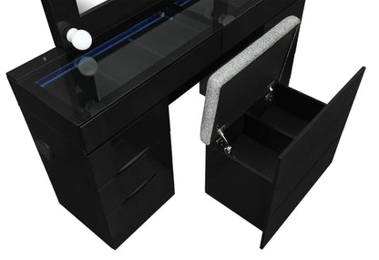 VANITY BLACK STOOL DETAIL