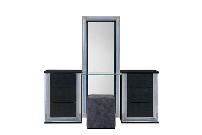 YLIME-WAVY BLACK-VANITY SET