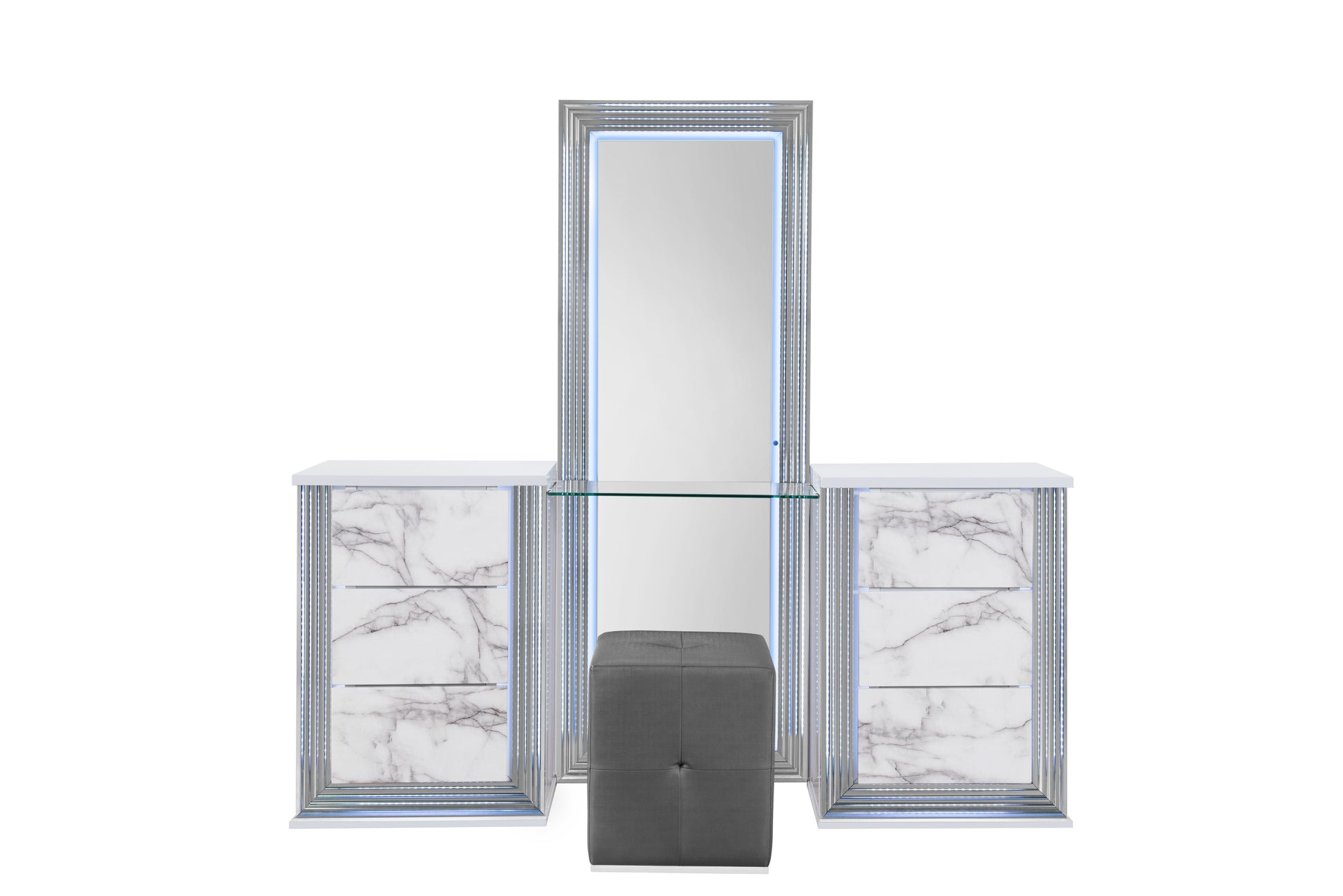 YLIME-WHITE MARBLE-VANITY SET